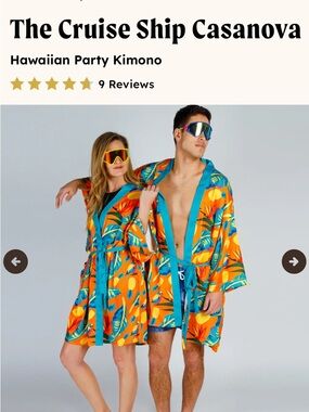 NWT Shinesty The Cruise Ship Casanova Unisex Kimono